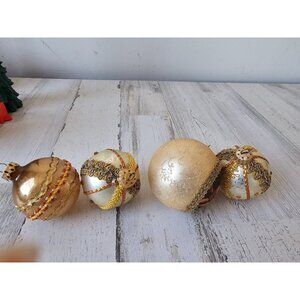 Vintage cherub Angel ball ribbon ornament‎ West Germany set Xmas tree